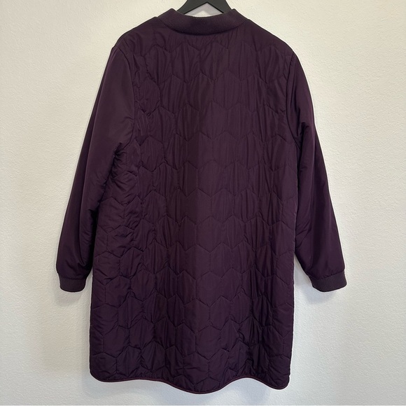 LOGO by Lori Goldstein Dark Purple Quilted Coat Size 1X - Picture 4 of 4